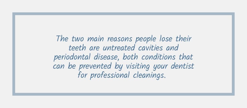Fact about people losing teeth due to periodontal disease